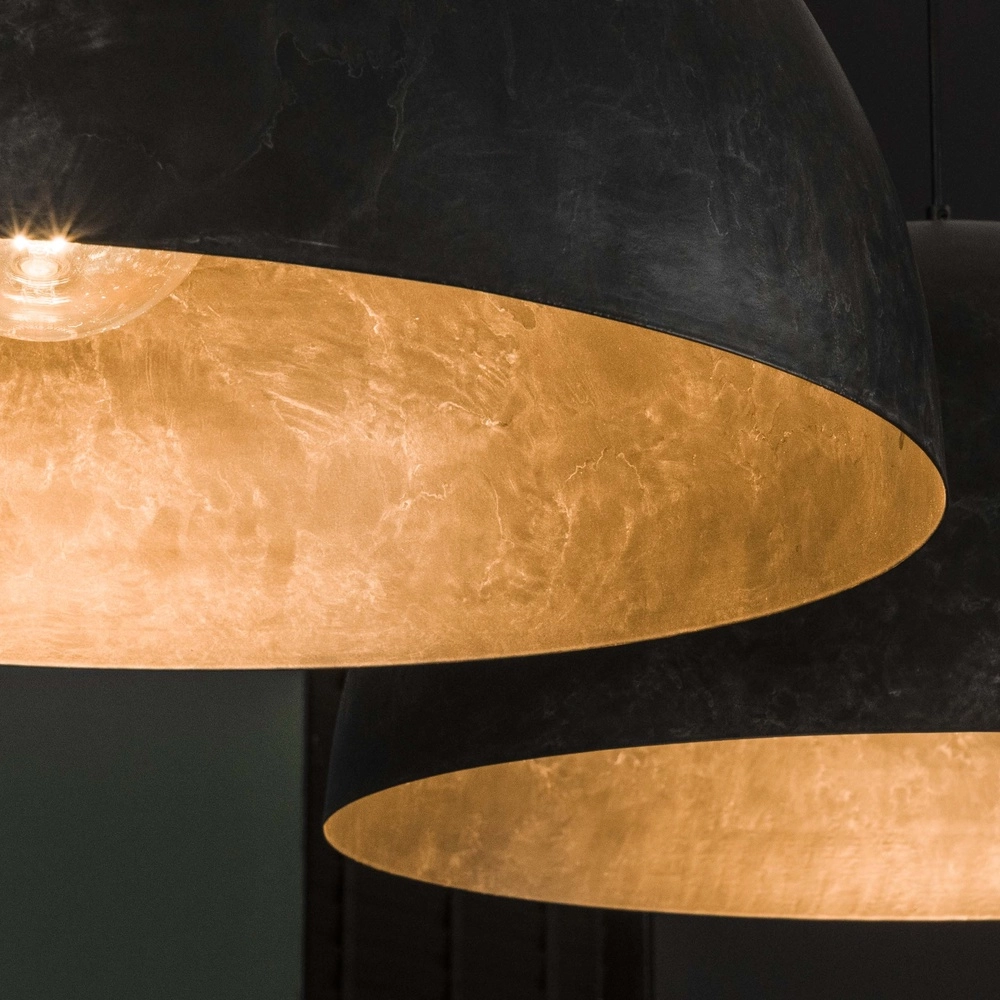 Industriële hanglamp Dome 2x Ø 60cm - charcoal Lyora 8716803512566