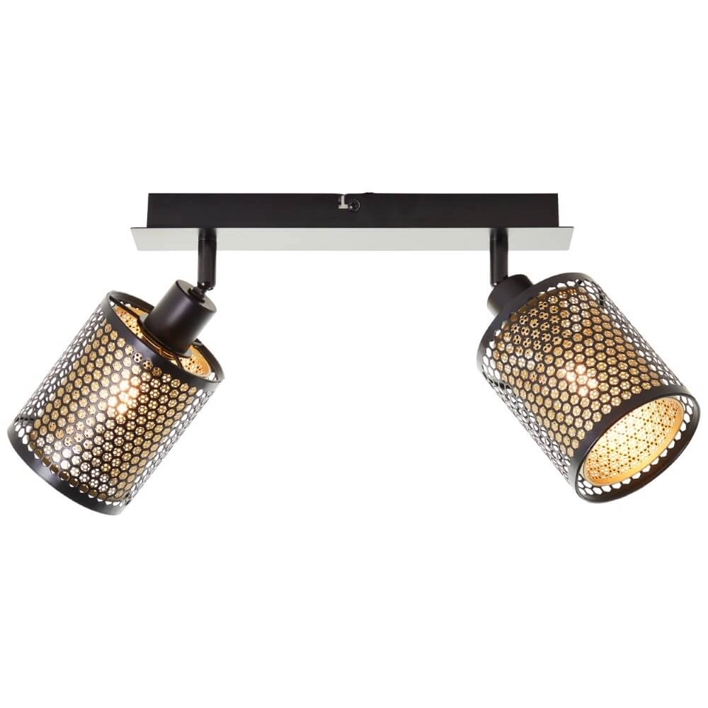 2-lichts plafondlamp Cheval zwart met goud Brilliant 4004353424199