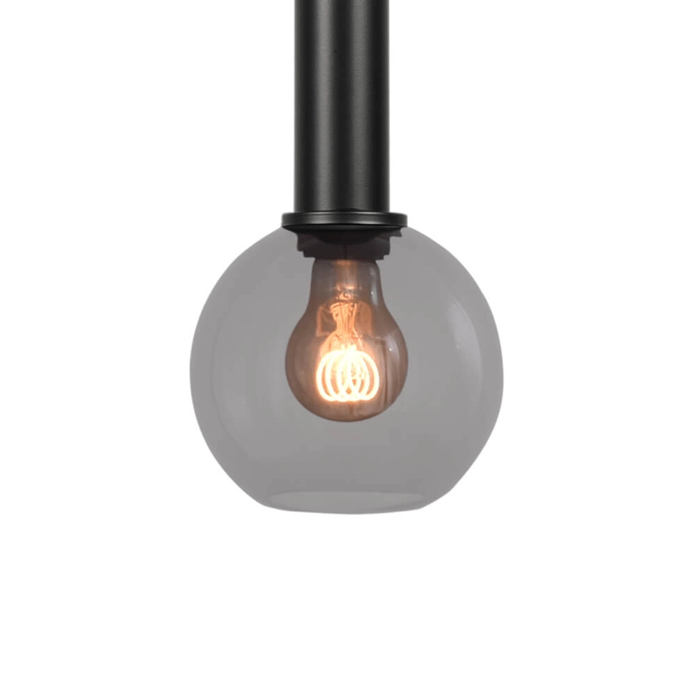 Hanglamp Ø 15cm Bella 2 Zwart met smoke glas Masterlight 8718121334271