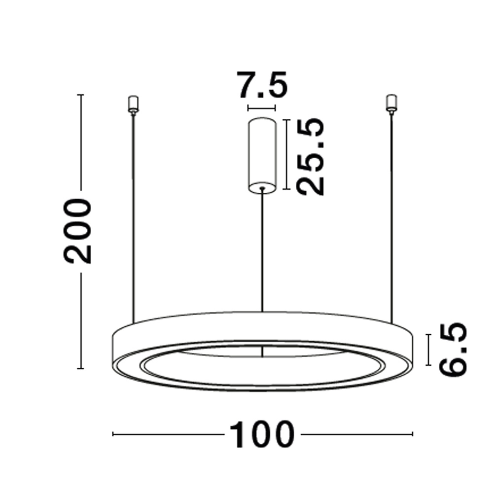 Design pendant lamp Sting black Ø 100cm Lyora 5212017437440
