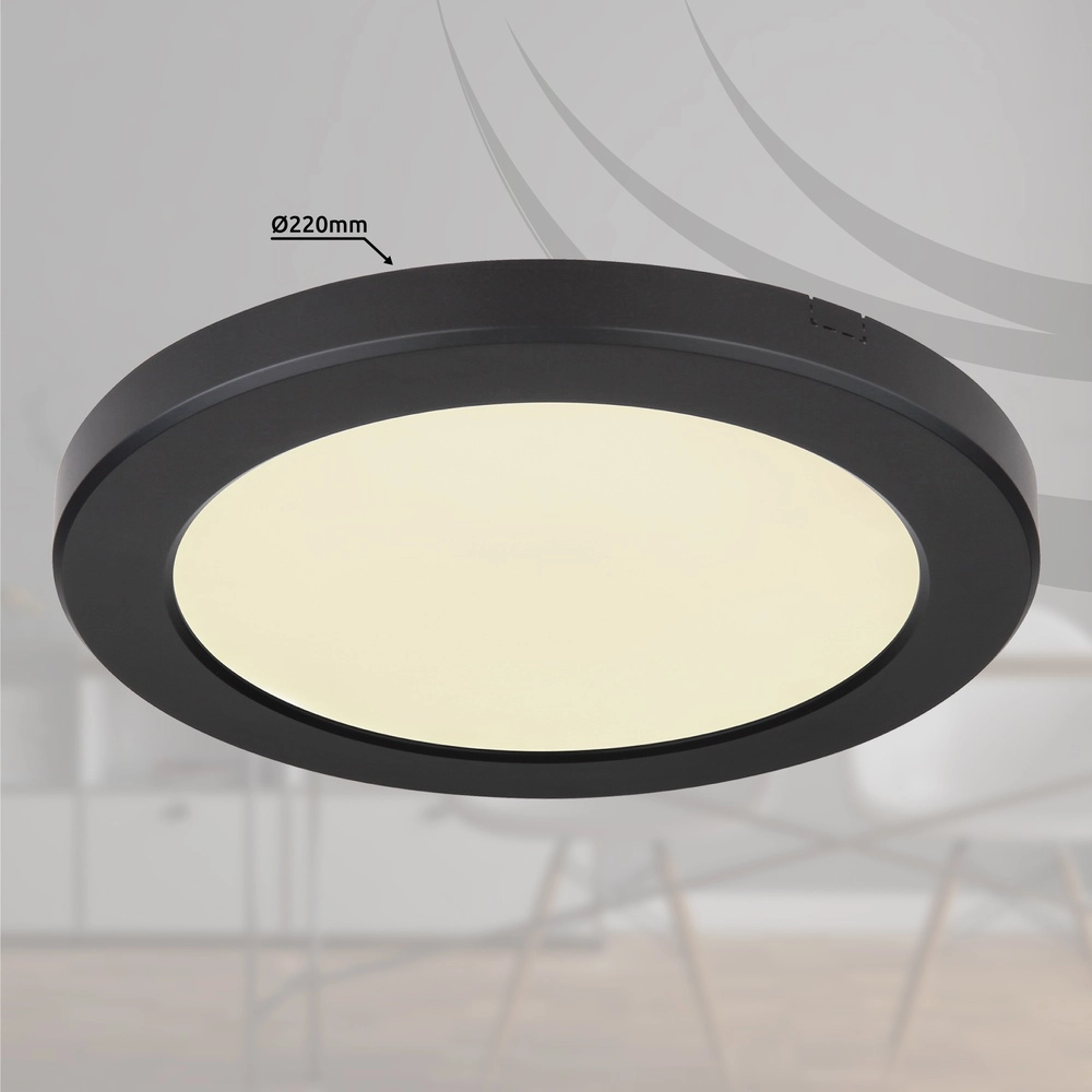 Design plafonniere Lasse zwart Ø 22cm Globo 9007371405169