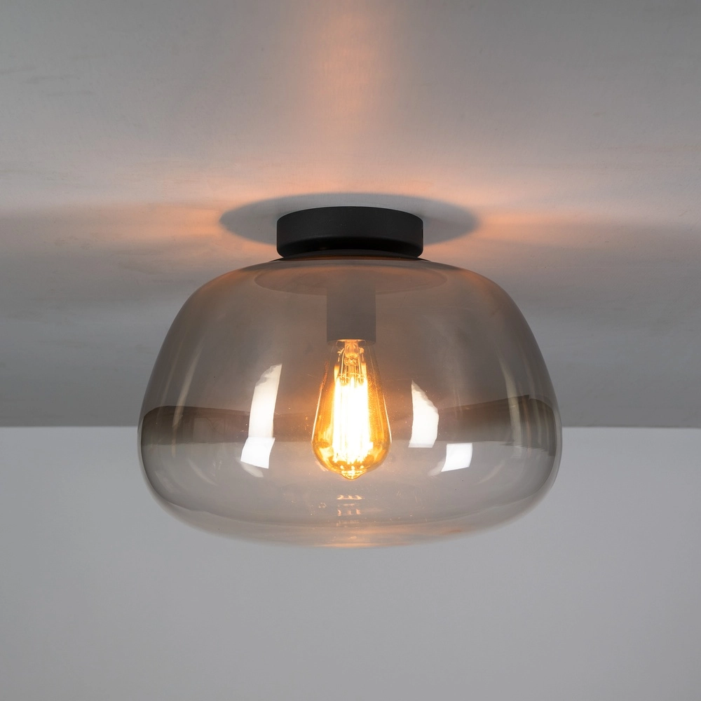 Glazen plafondlamp Pulse Ø 36cm - smoke glas
