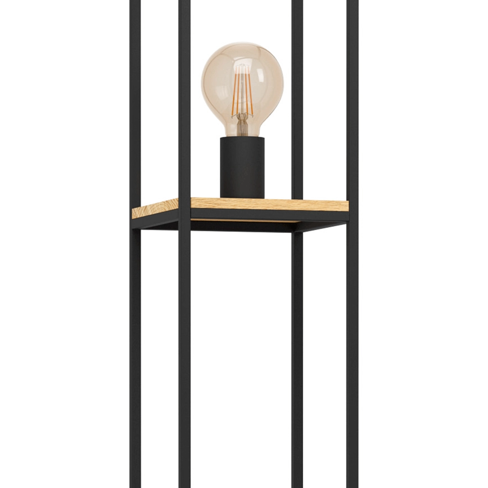 Vloerlamp Libertad zwart met hout Eglo 9002759997984