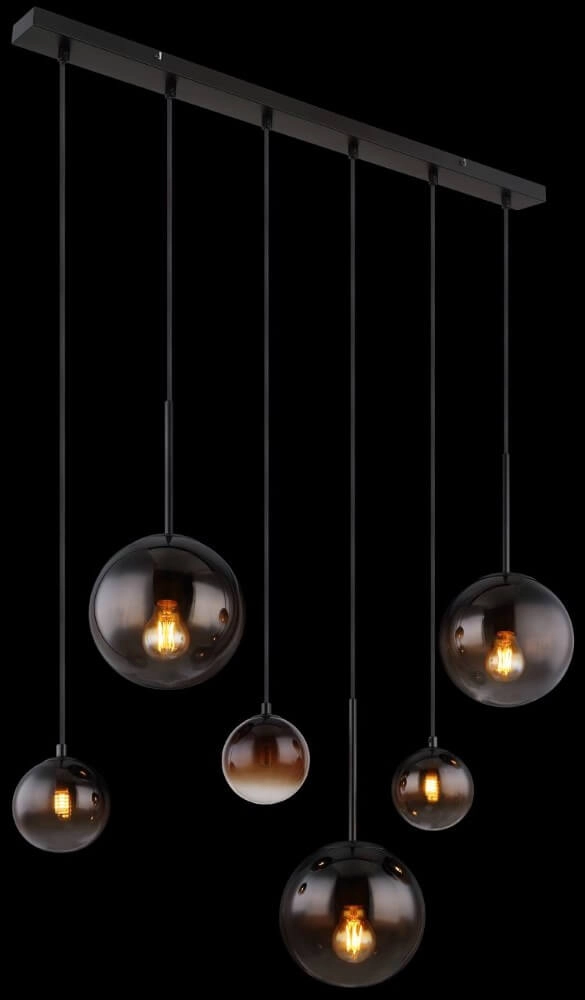 Zwarte hanglamp Hallie met uniek glas Globo 9007371445929