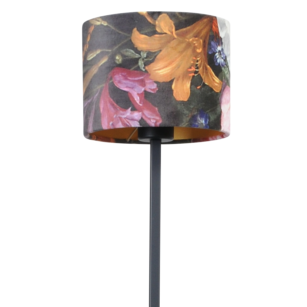 Zwarte vloerlamp Venus 150cm met Flower lampenkap Masterlight 8718121206400