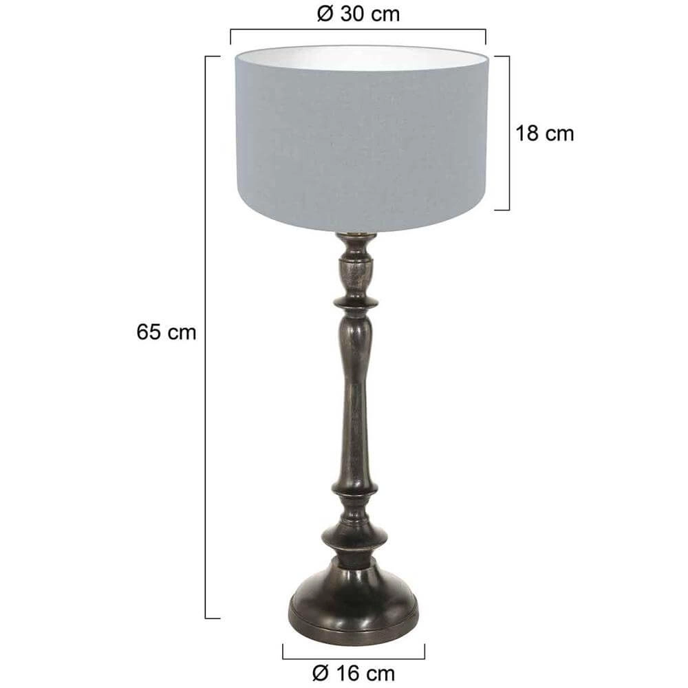 Tafellamp Bois zwart met kap lichtblauw Steinhauer 8712746175264