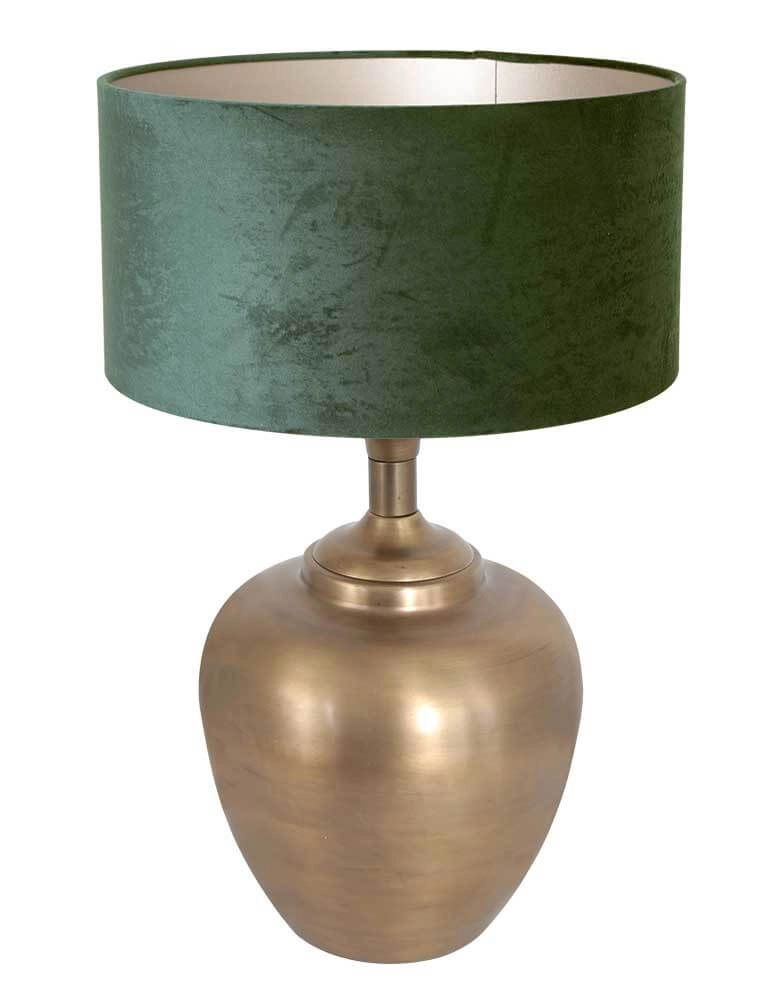 Gouden schemerlamp Brass met groen velvet Gouden schemerlamp Brass met groen velvet