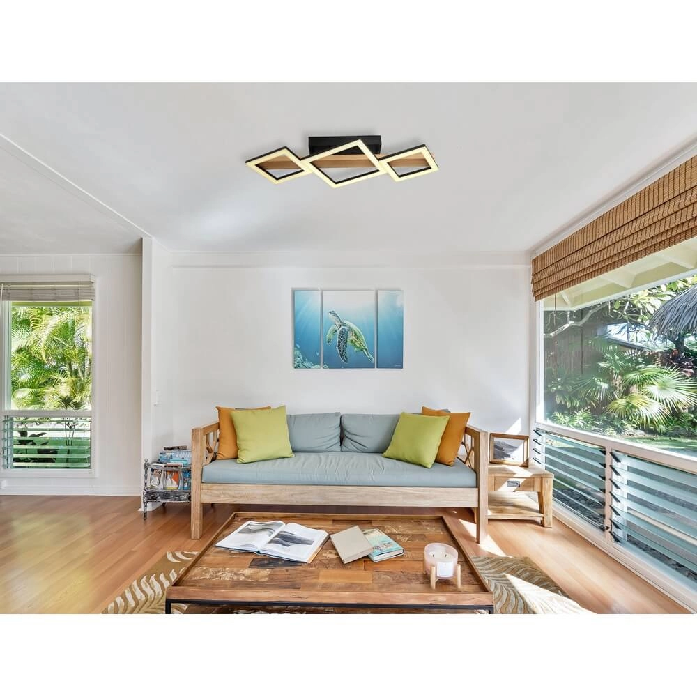 Moderne plafondlamp Dustin zwart 66cm Globo 9007371448104