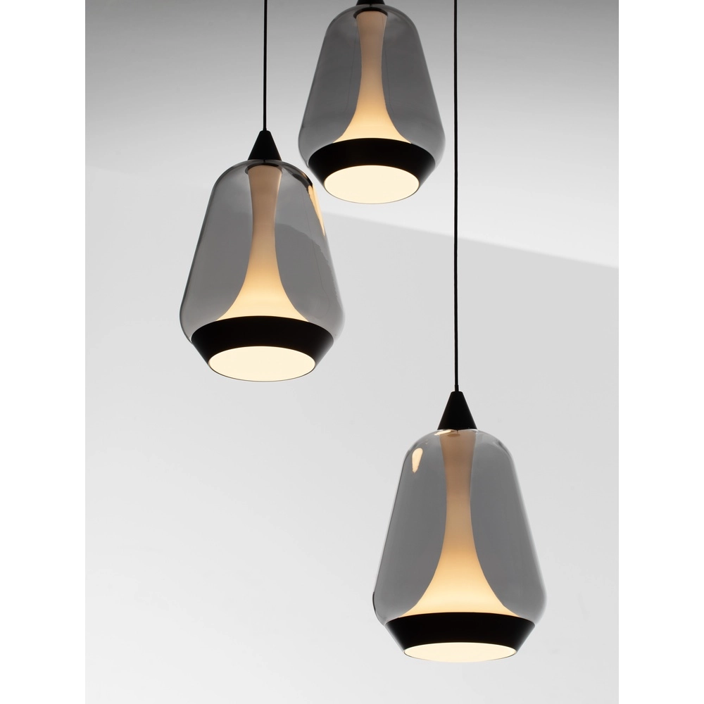 Design hanglamp Alish 3-lichts smoke glas