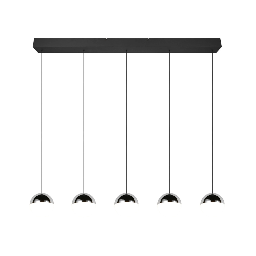 5-lichts hanglamp Senta chroom Trio 4017807685855