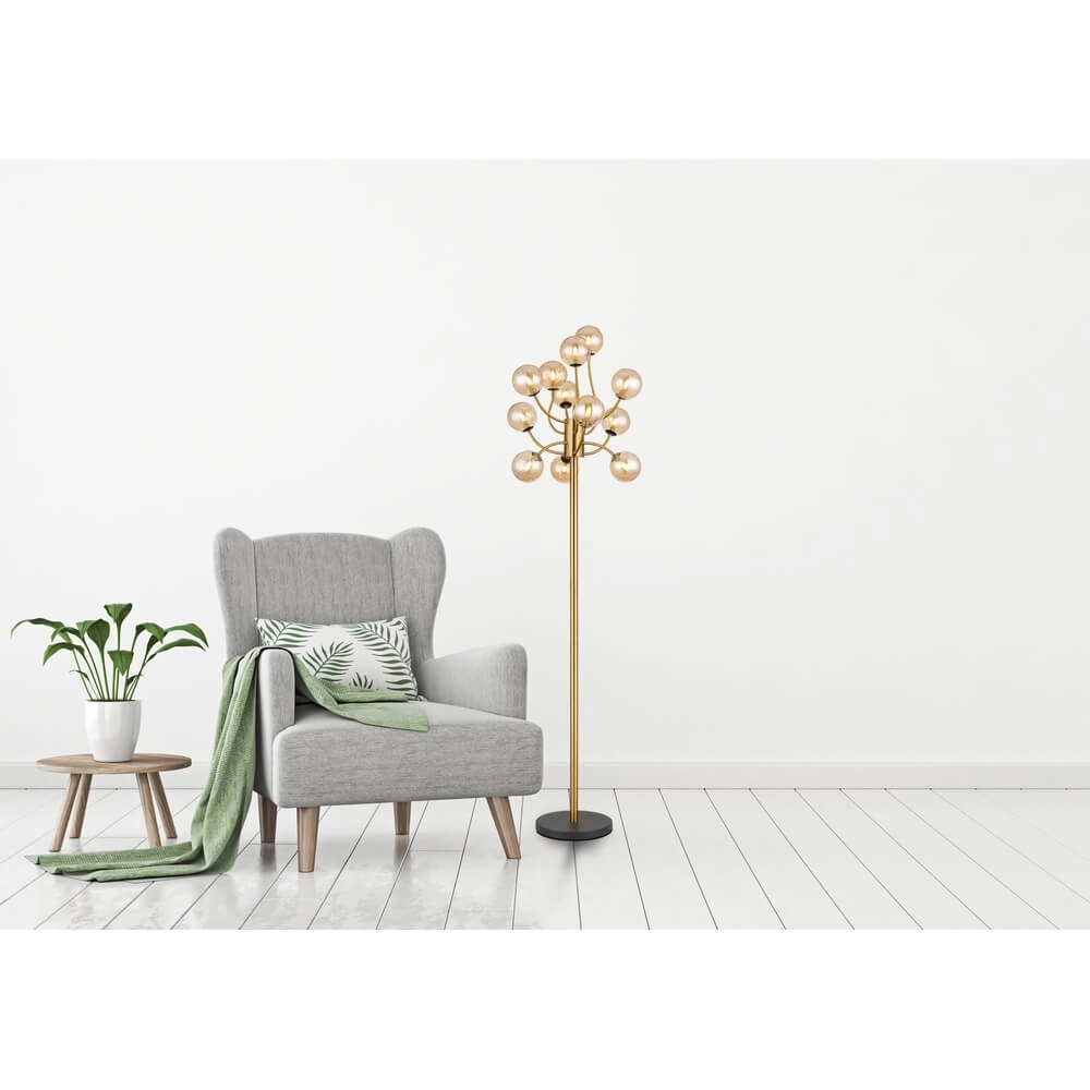 Gouden vloerlamp Riha 12-lichts Globo 9007371465514