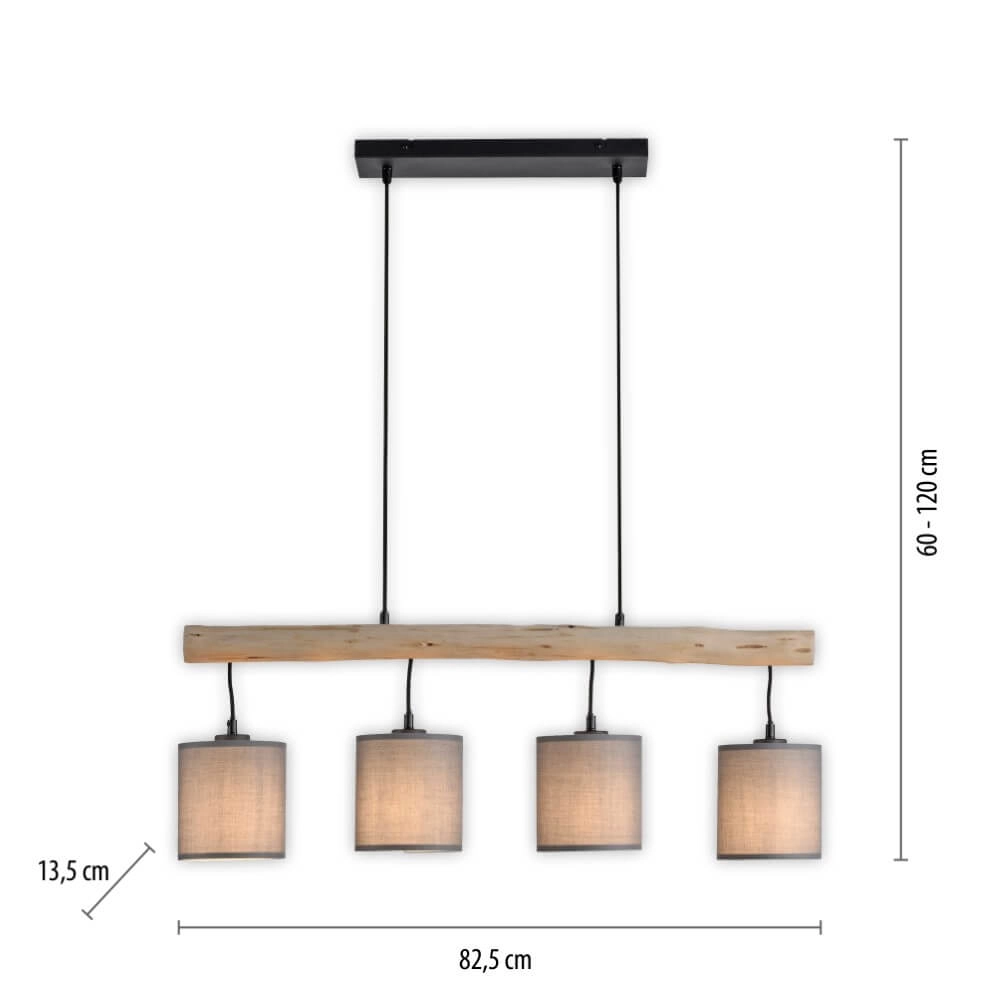 Landelijke hanglamp Green Tribu taupe Just Light 4043689995171