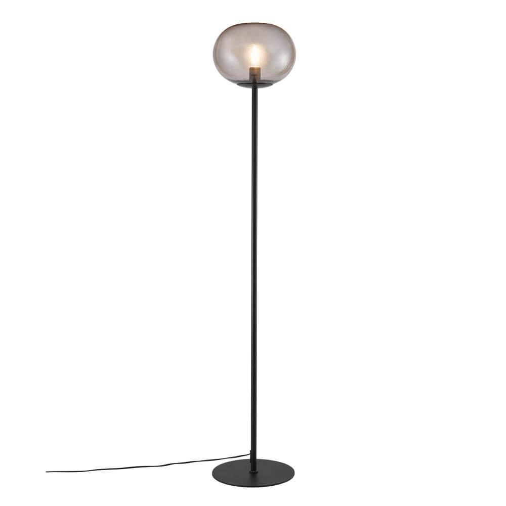 Glazen vloerlamp Alton zwart met smoke glas