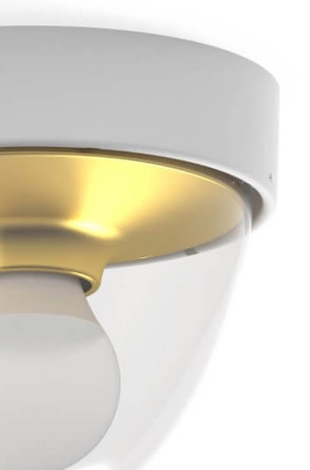 Witte plafondlamp Nook met gouden binnenkant Lyora 5903139797092