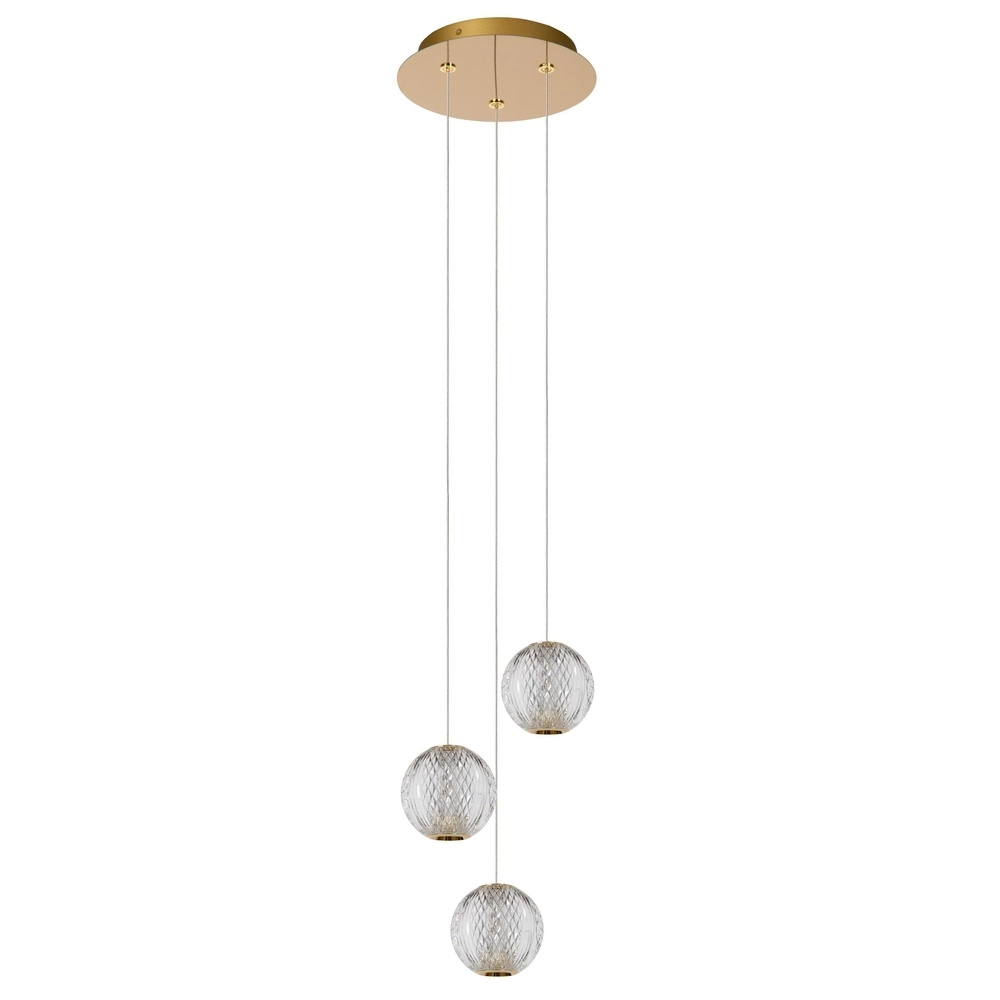 Gouden hanglamp Cintra vide 3-lichts