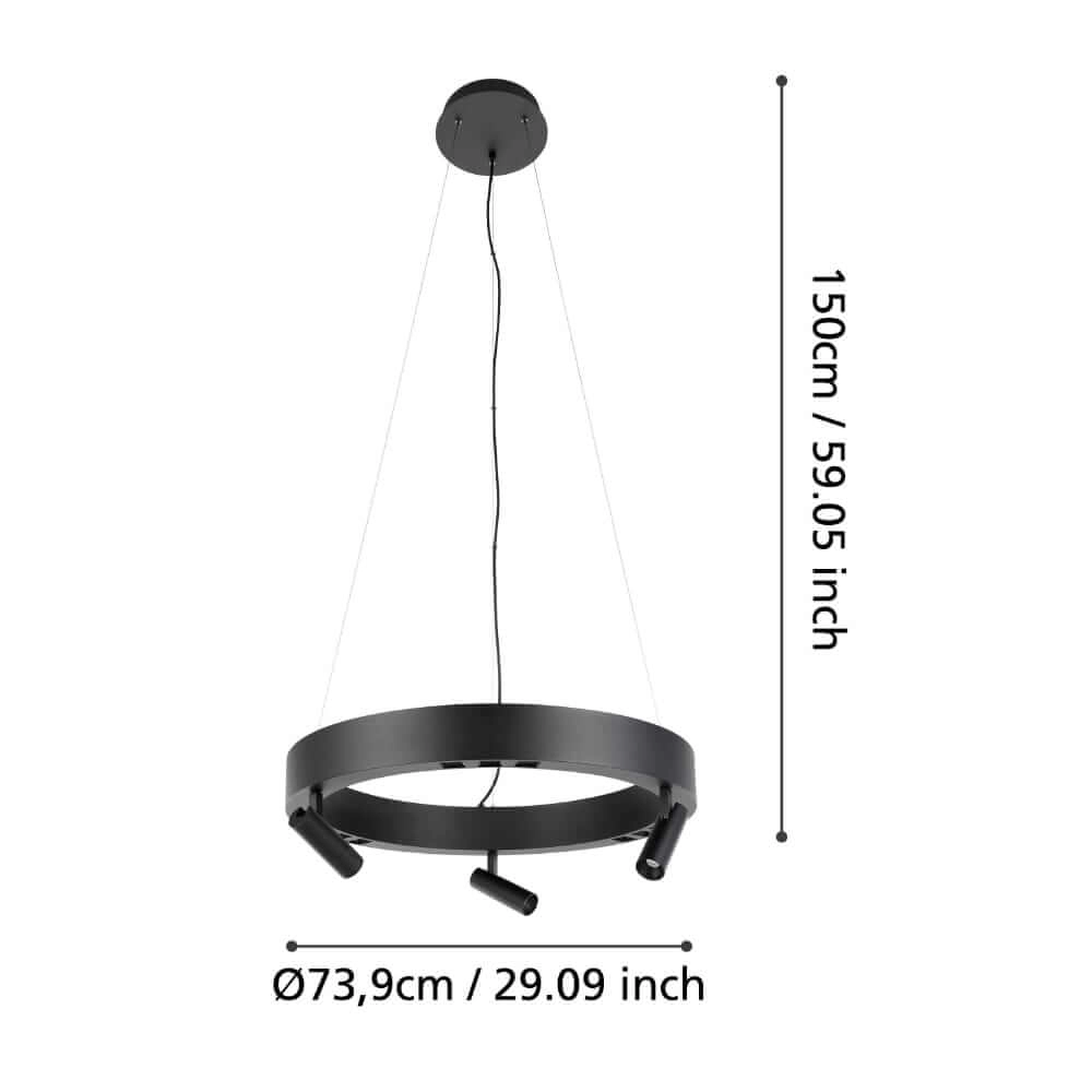 Zwarte led hanglamp Bruscoli Ø 60cm Stars of Light 9008606221172