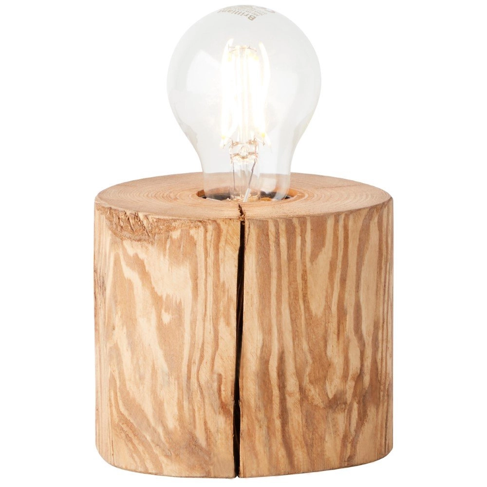 Hout tafellampje Trabo 10cm houtbruin Brilliant 4004353393495