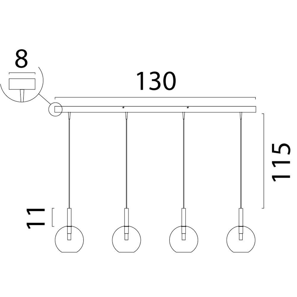 4L hanglamp Ø 17cm Lido Ball met helder glas Masterlight 8718121335254