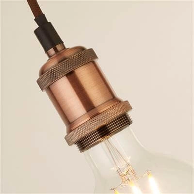 Landelijke pendel Suspi roodkoper met zwart Searchlight 5053423140780