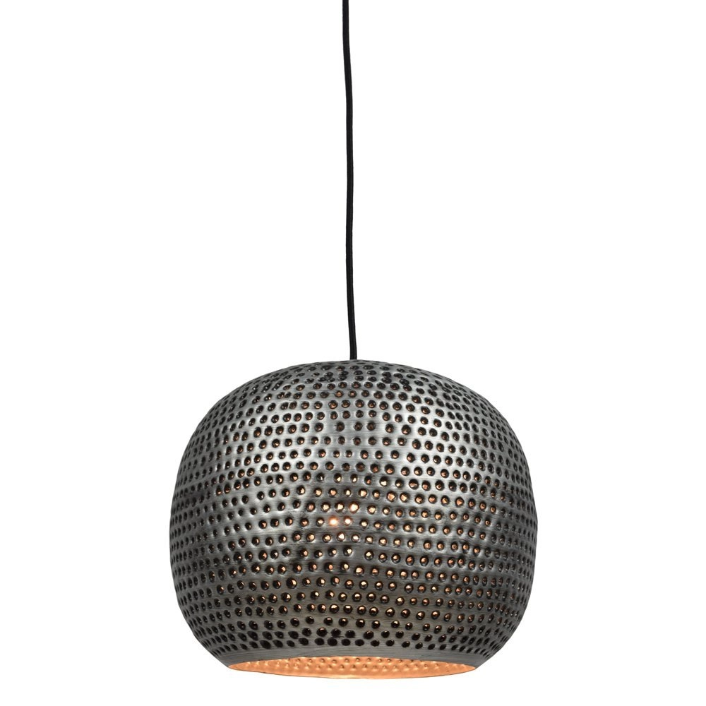 Stoere hanglamp Spike zinkgrijs