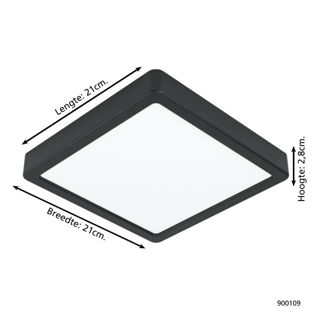 Plafonnière Zigbee Fueva-Z 21x21cm zwart Eglo 9008606225651