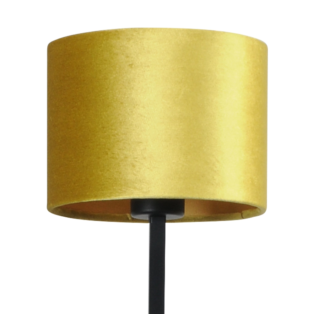 Zwarte tafellamp Venus met okergele lampenkap Masterlight 8718121218304
