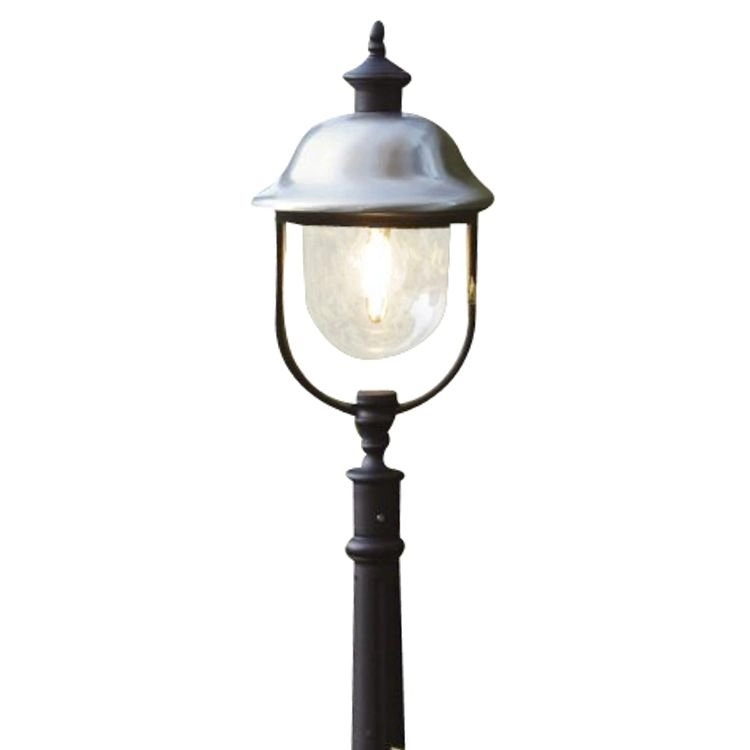 Staande buitenlamp Parma 125cm rvs met zwart Staande buitenlamp Parma 125cm rvs met zwart