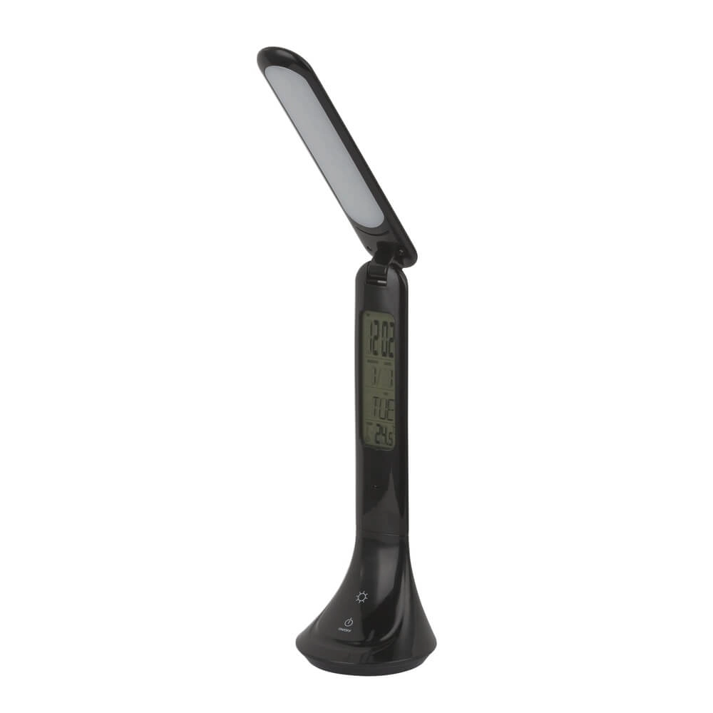 Bureaulamp Tyrell zwart met klok Globo 9007371379033