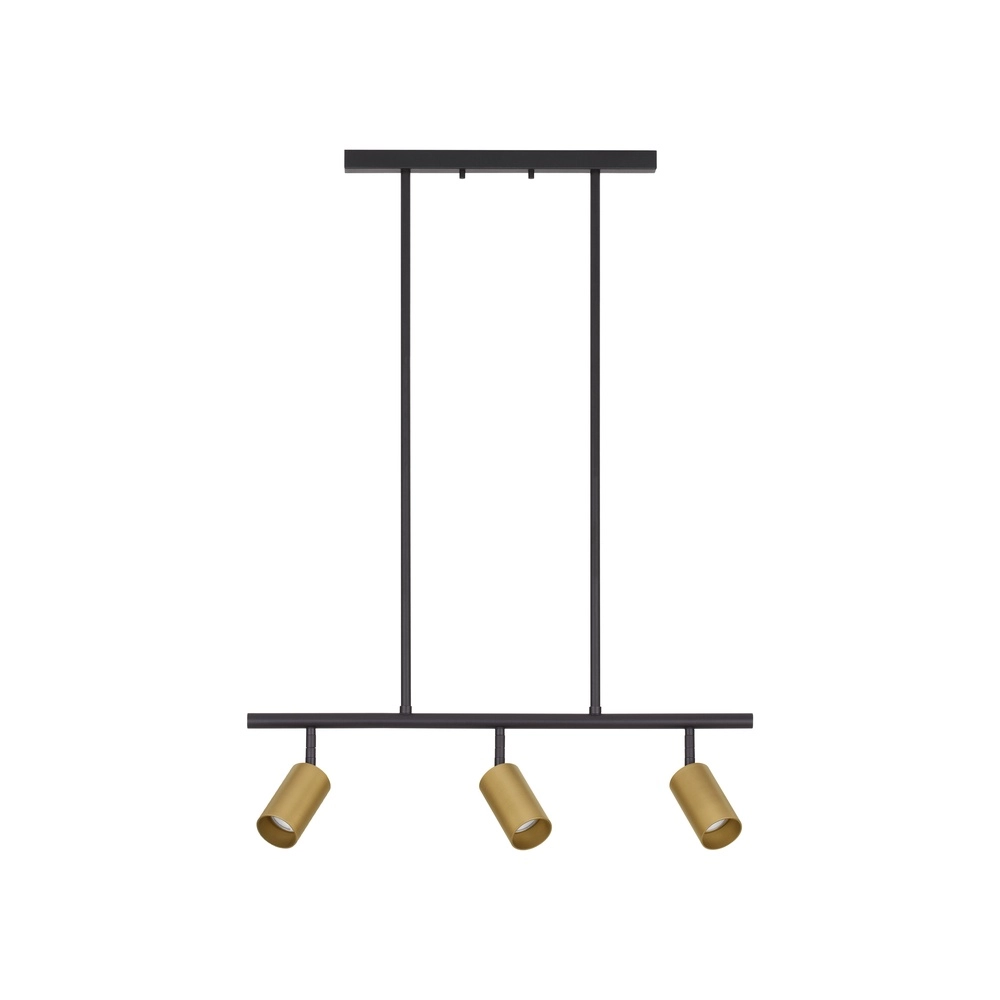 Hanglamp Pogno 3-lichts zwart met goud recht Lyora 5212017440662