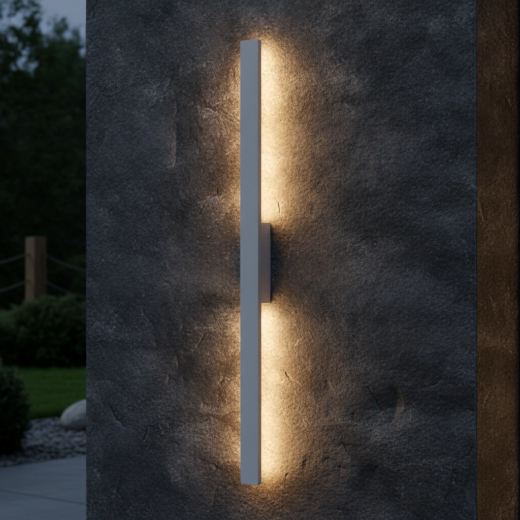 Strakke wandlamp Aneth wit 104cm