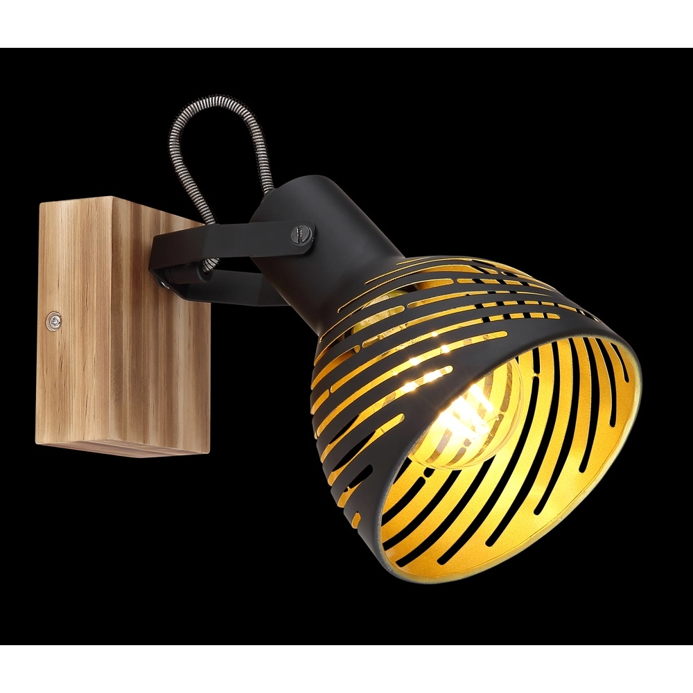 Wandlamp Lenna hout met zwart Globo 9007371419685