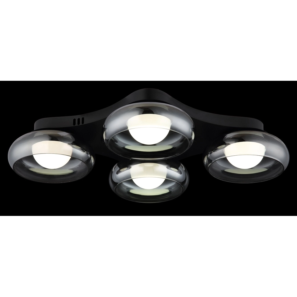 Design plafondlamp Carlene 4-lichts zwart Globo 9007371575176
