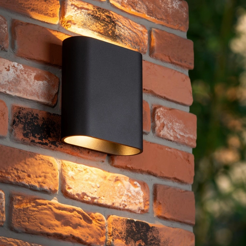 Design wandlamp Atila up en down zwart IP54 Lucide 5411212680112