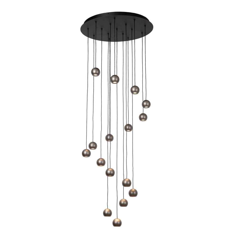 Design vide hanglamp Montana 16-lichts grijs