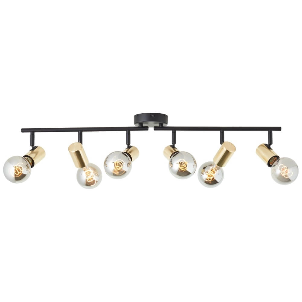 Zwart met gouden plafondlamp Kerry 6-lichts Zwart met gouden plafondlamp Kerry 6-lichts