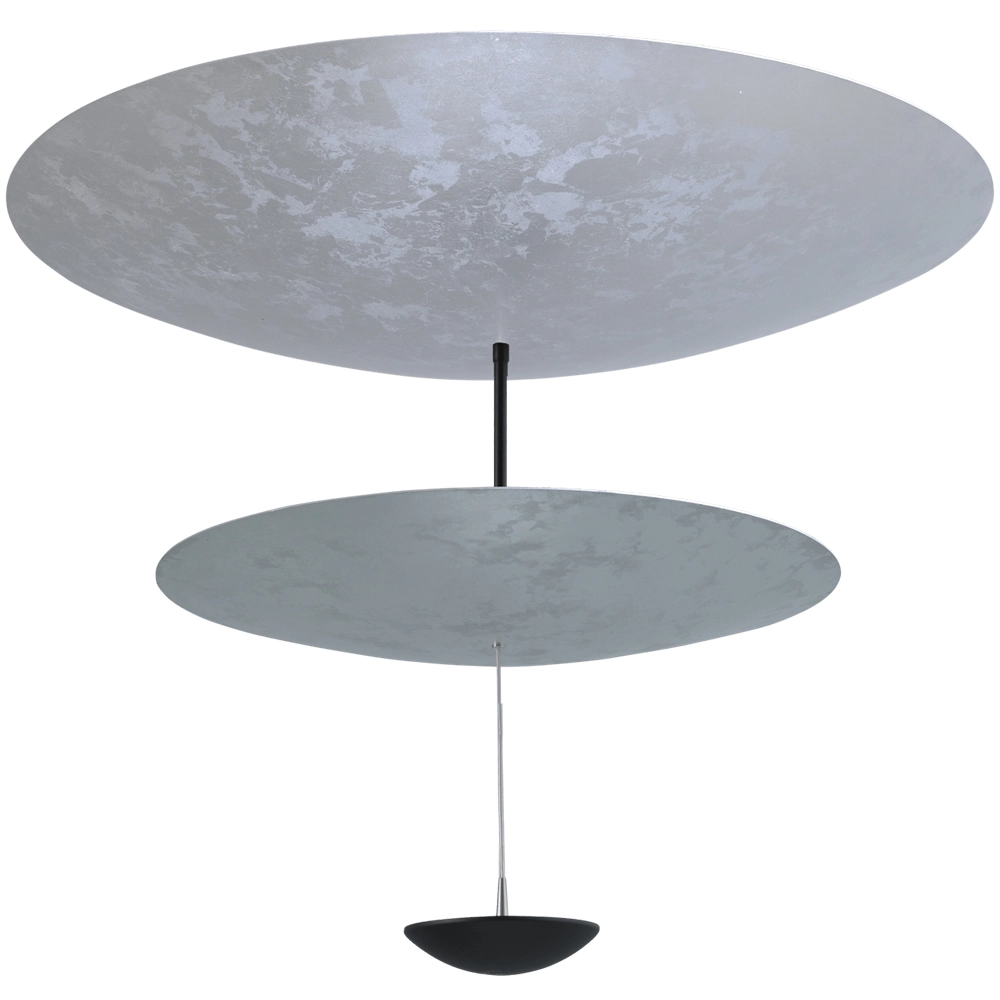 Plafondlamp Zyan zwart met zilver 2-lichts
