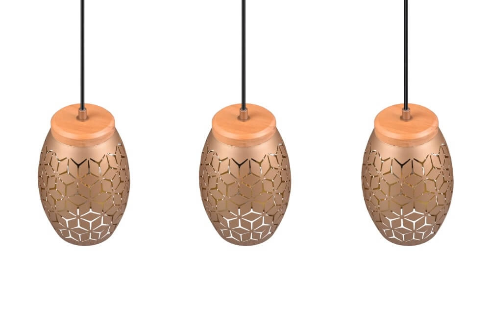 Bruine hanglamp Bidar 3-lichts Trio 4017807579031