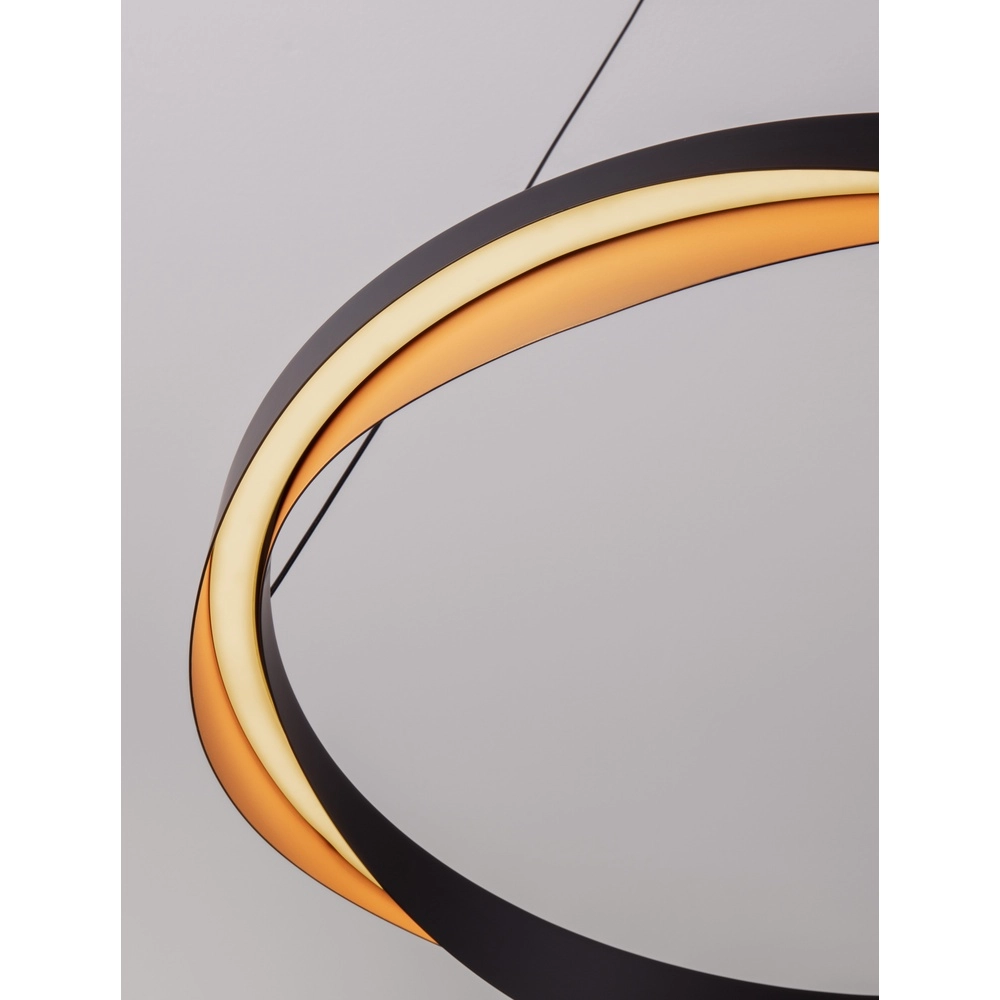 Hanglamp Radon Ø 65cm zwart met goud Lyora 5212017452504