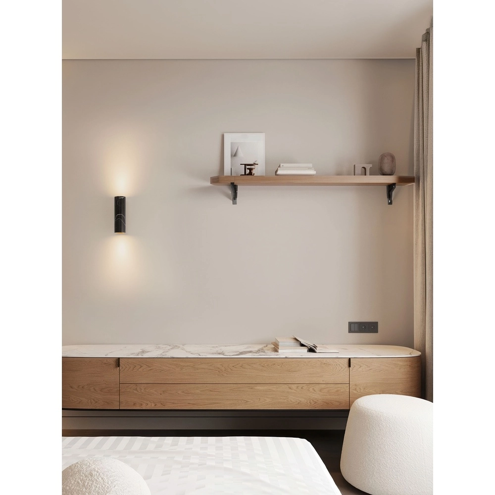 Design wandlamp Olvio zwart marmer