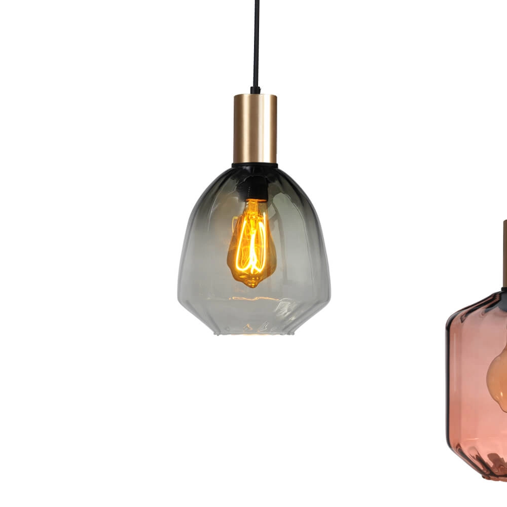 6-lichts hanglamp - goud - Porto met verschillende glazen Masterlight 8718121270661