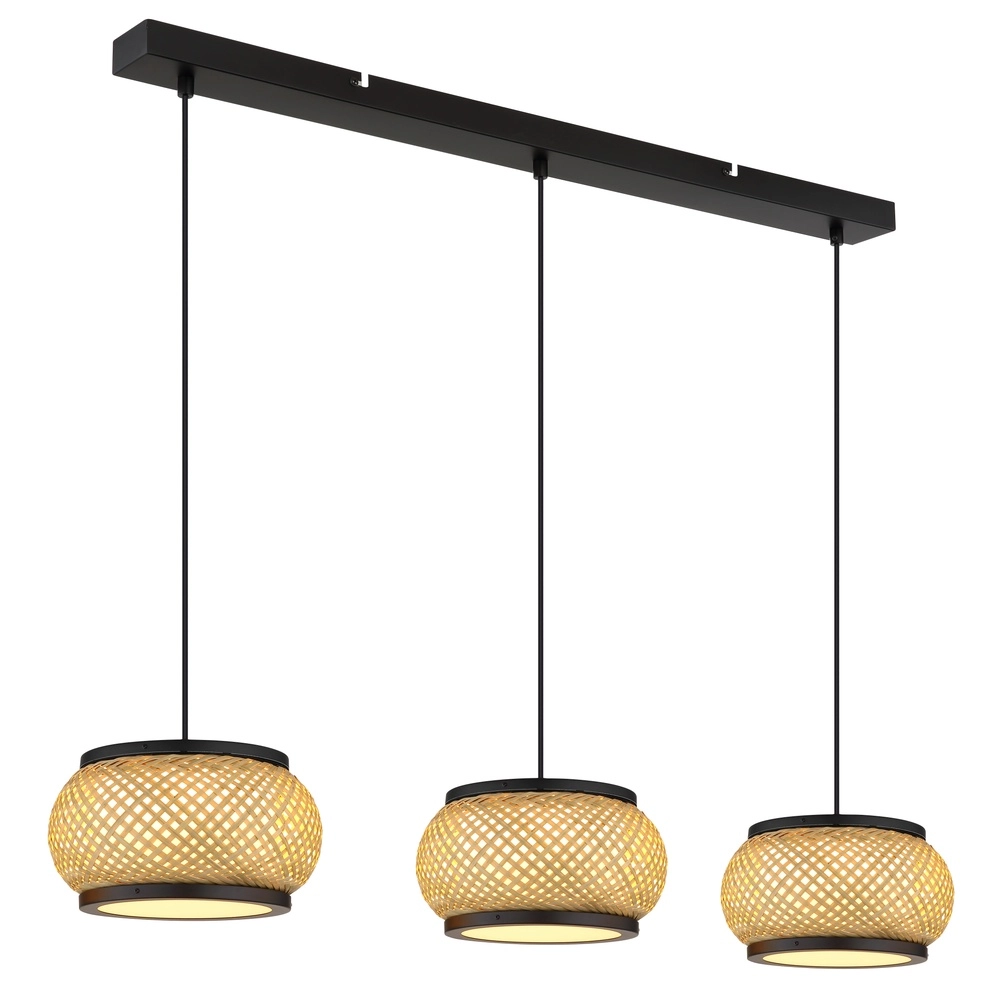 Hanglamp Bambora 3-lichts met bamboe Globo 9007371566860