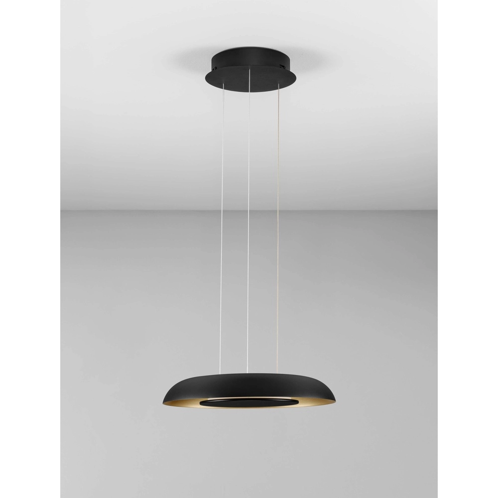 Moderne hanglamp Epos Ø 40cm zwart met goud Lyora 5212017463265