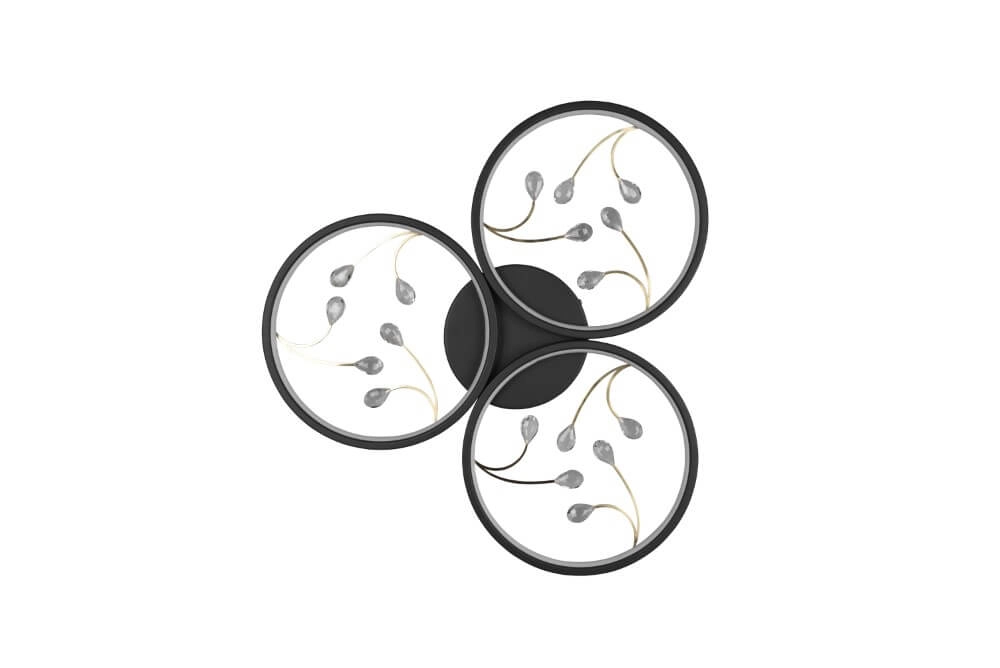 Zwarte led plafonnière Groovy 3-lichts Trio 4017807541816