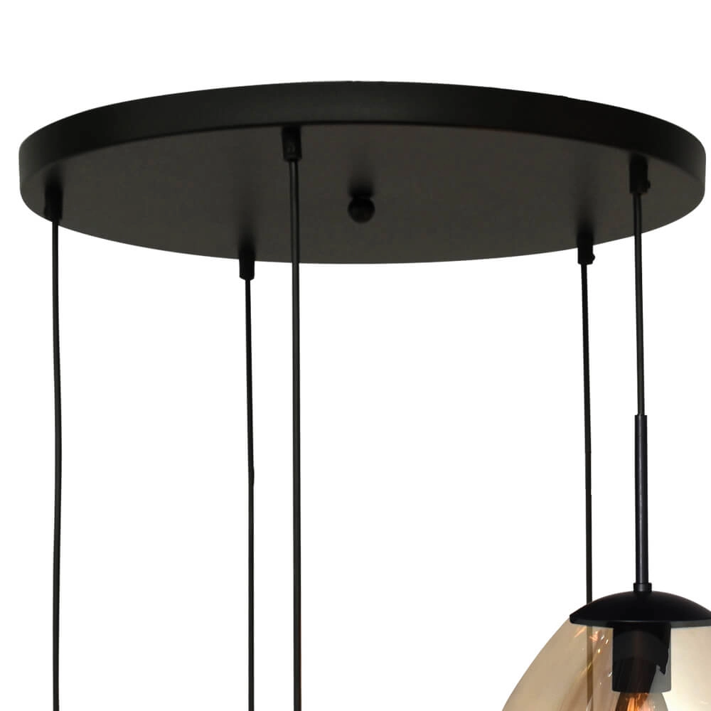 Vide hanglamp Lava 5x goud glas Ø 24cm Masterlight 8718121286570