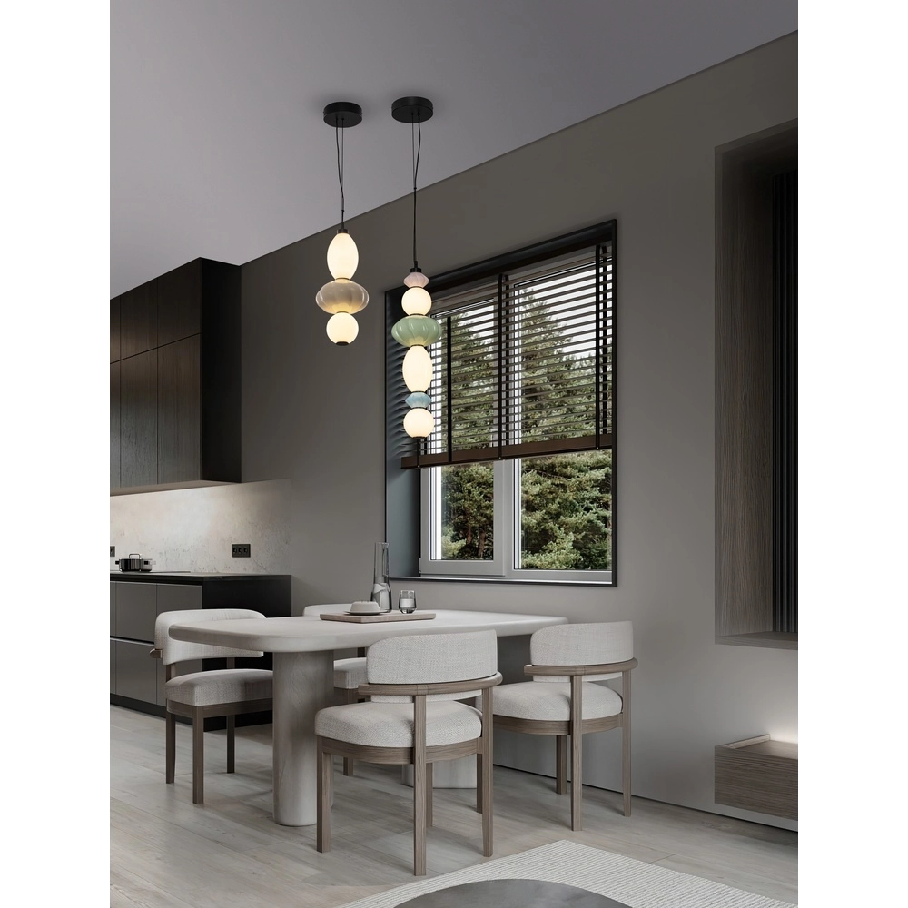 Hanglamp Oneta roze - wit - groen - blauw Lyora 5212017473936