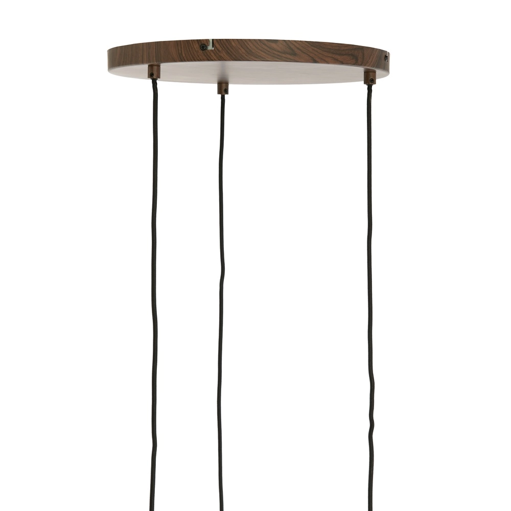 3-lichts hanglamp Danialo walnoot bruin met touw Light & Living 8717807816711