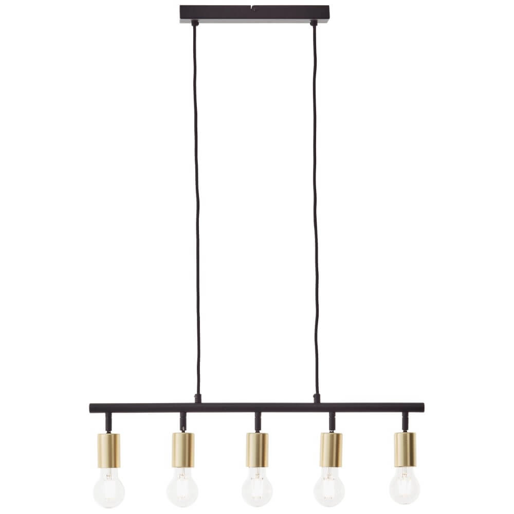 5-lichts hanglamp Tiffany zwart met goud Brilliant 4004353406416