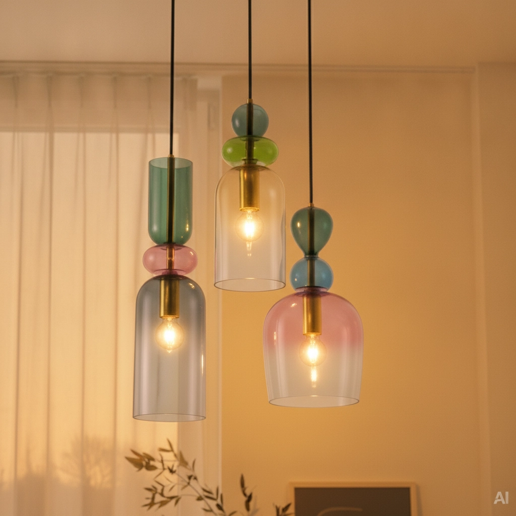 Gekleurde hanglamp Murano 3-lichts