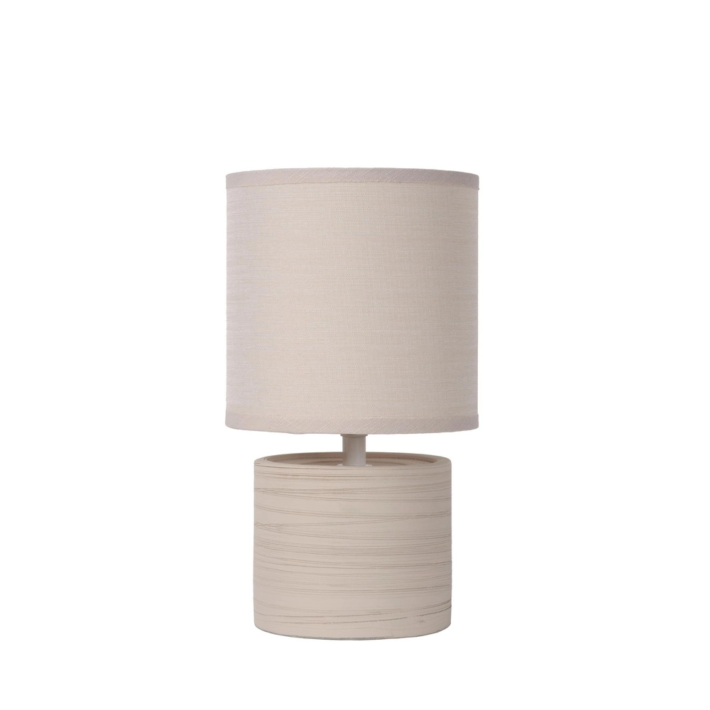 Tafellampje Greasby zand bruin Ø 14cm