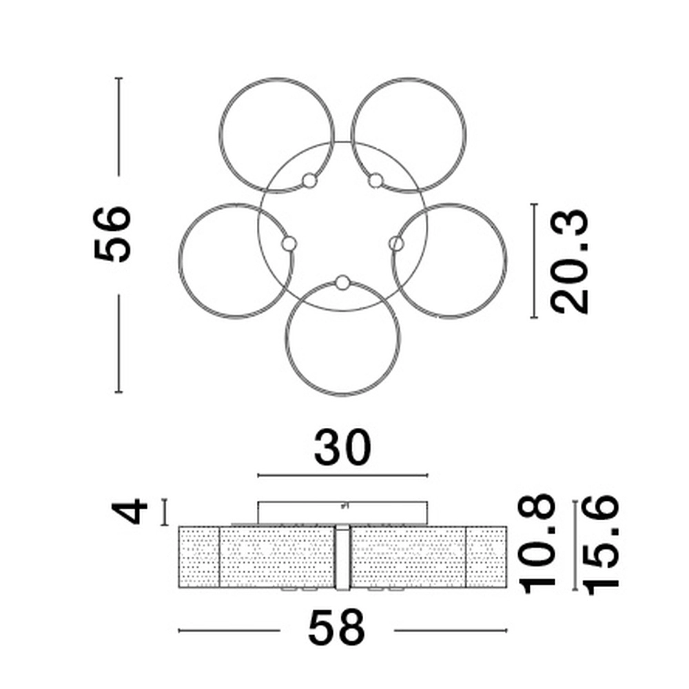 Design ceiling lamp Gatlin gold Ø 56cm Lyora 5212017433503